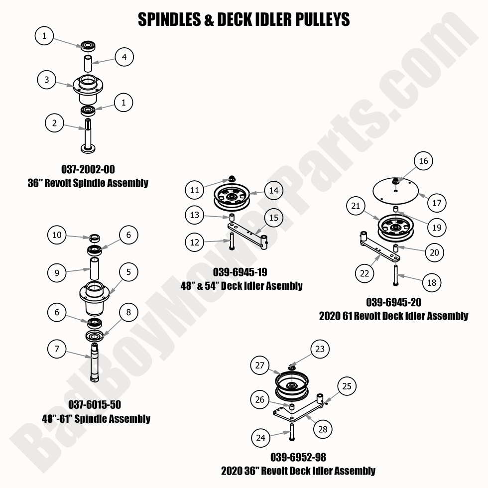 2020 Revolt - Spindle & Idler Pulleys